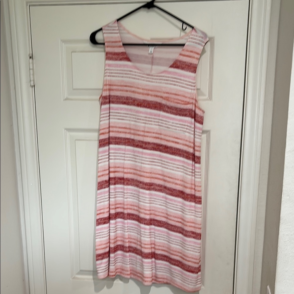 Market & Spruce Pink and White Sleeveless Sundress